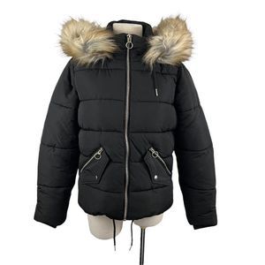 NWT TOPSHOP Black Winter Coat (6)‎